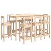 vidaXL Baro baldų komplektas, 9 dalių, pu&scaron;ies medienos masyvas