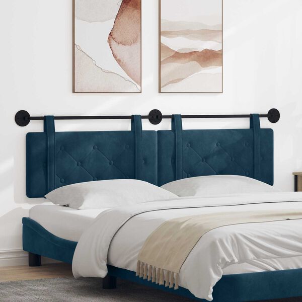 vidaXL Kabantysis galvūgalis Mėlyna 170 x 55 x 5 cm Aksomas