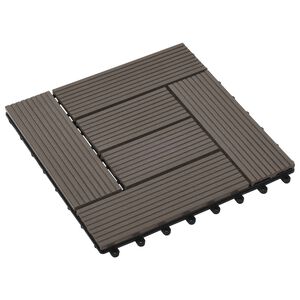 vidaXL Terasinė Plytelė 11 pcs Tamsiai rudas 30 x 30 cm MPK