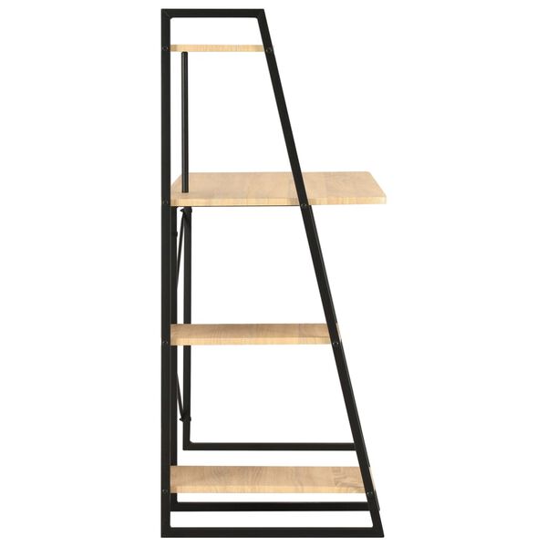 vidaXL Stalas su lentyna, juodos ir ąžuolo spalvos, 102x50x117cm