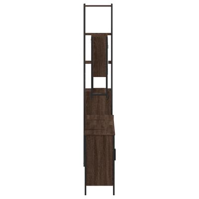 vidaXL Vonios baldų komplektas, 4 dalių, rudas ąžuolo, mediena