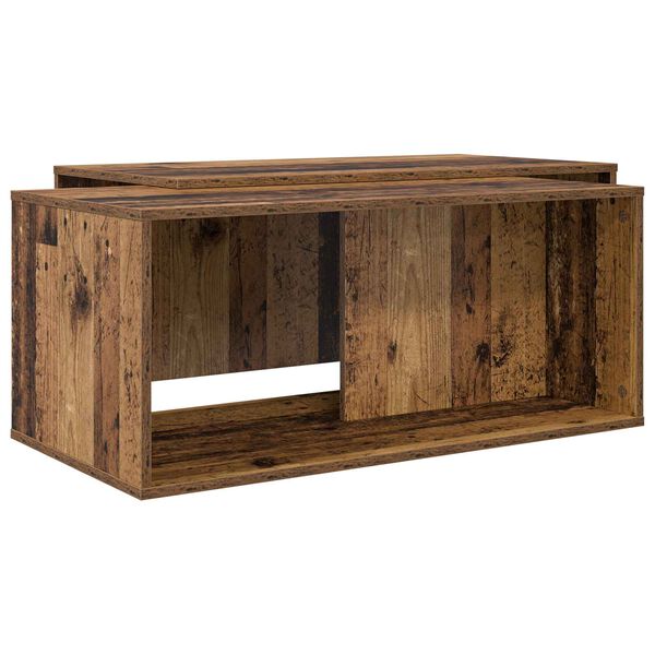 vidaXL Kavos staliuko komplektas 2 pcs Senas medis Apdirbta mediena