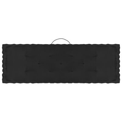 vidaXL Grindų/paletės pagalvėlės, 3vnt., juodos spalvos, medvilnė