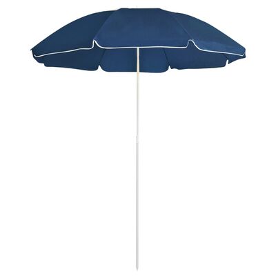 vidaXL Lauko skėtis su plieniniu stulpu, mėlynos spalvos, 180cm