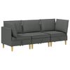 vidaXL Modulinė sofa su laikymo vieta 3 vnt. Tamsiai pilka Audinys