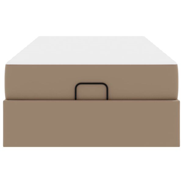 vidaXL Lovos rėmas su čiužiniu Kapučino 90 x 190 cm Dirbtinė oda