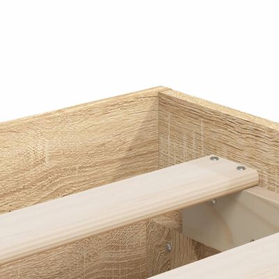 vidaXL Lovos rėmas su stalčiais, ąžuolo, 120x190cm, apdirbta mediena