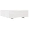 vidaXL Sodo lovelis, baltas, 80x80x26,5cm, pu&scaron;ies medienos masyvas