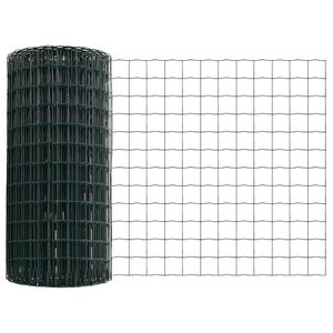 vidaXL Euro tvoros su stulpu 10 x 0,4 m PVC dengtas plienas Žalia
