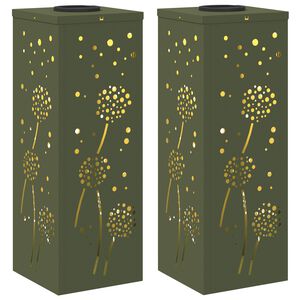 vidaXL Saulės LED &scaron;aligatvio &scaron;viesa 2 vnt. &Scaron;ilta balta 18 x 18 x 50 cm