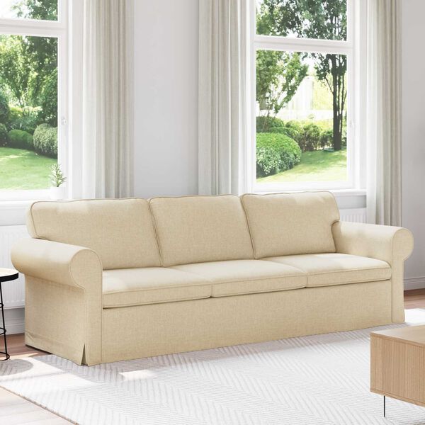 vidaXL Sofa Kreminė Bendri matmenys: 245 x 82 cm (P X G x A) Aksomas