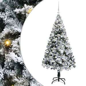 vidaXL Dirbtinė Kalėdų eglutė Balta 150 cm PVC ir Plienas ir Plastikas