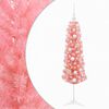 vidaXL Dirbtinė siaura Kalėdų eglutė su žaisliukais 150 cm 150 LED