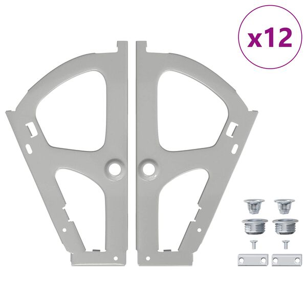 vidaXL Flip stalčiaus vyrys 12 pcs Sidabro 235 x 155 x 30 mm Geležis