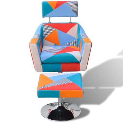 vidaXL Televizoriaus krėslas, skiautinio dizainas, audinys