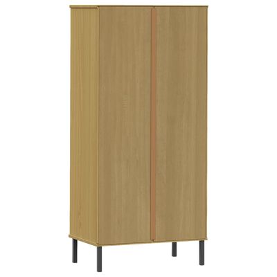 vidaXL Knygų spinta su 2 stalčiais, ruda, 60x35x128,5cm, mediena, OSLO