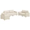 vidaXL Sofa 3 pcs Smėlio 221 x 80 x 80 cm Lino mi&scaron;inio audinys