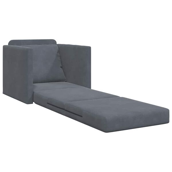 vidaXL Sofa lova Tamsiai pilka 74 x 77 x 81 cm Aksomas