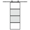 vidaXL Stumdomos durys su įrangos rinkiniu, juodas, 76x205 cm