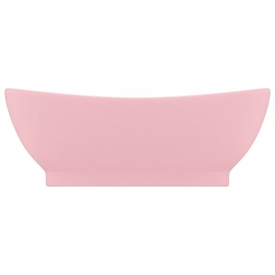 vidaXL Prabangus praustuvas, matinis rožinis, 58,5x39cm, keramika