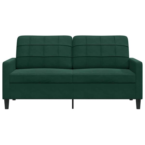 vidaXL Dvivietė sofa, tamsiai žalios spalvos, 140cm, aksomas