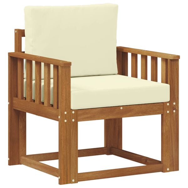 vidaXL Lauko sofa Tvirta akacijos mediena ir poliesteris Natūrali