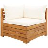 vidaXL Modulinė kampinė sofa su pagalvėmis, 1vnt., akacijos masyvas
