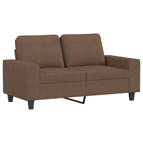 vidaXL Dvivietė sofa, rudos spalvos, 120cm, audinys