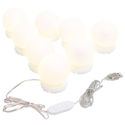 vidaXL LED lemputės veidrodžiui, 8vnt., šiltos ir šaltos baltos