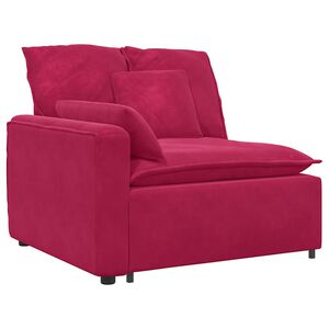 vidaXL Modulinė sofa su porankiu, vyno raudonos spalvos, 100 cm