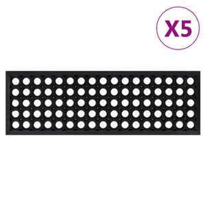 vidaXL Laiptų pakopos, 5vnt., 25x75cm, guma