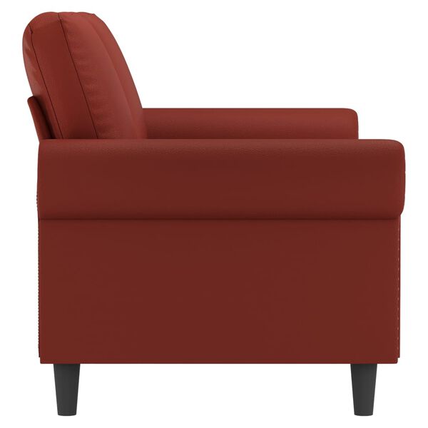 vidaXL Dvivietė sofa, raudonojo vyno spalvos, 140cm, dirbtinė oda