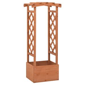 vidaXL Treliažas su vazonu ir arka, 49x39x117cm, eglės mediena