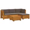 vidaXL Lauko sofos komplektas 5 Vienetas Ruda Kietos akacijos mediena