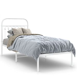 vidaXL Lovos rėmas be čiužinio, baltas, 75x190cm, metalas