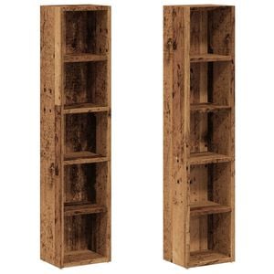 vidaXL Spintelės diskams, 2vnt., medienos, 21x16x93,5cm, mediena