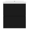 vidaXL Praustuvo spintelė su įmontuotu praustuvu, juoda, MDP