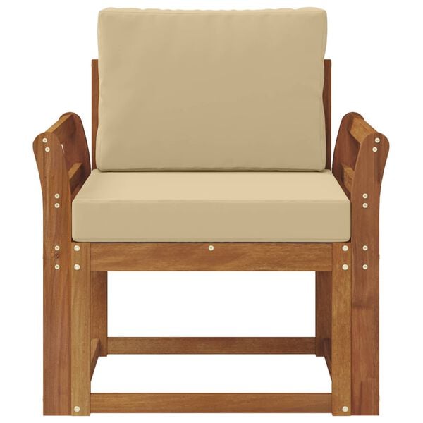 vidaXL Lauko sofa Tvirta akacijos mediena ir poliesteris Natūrali