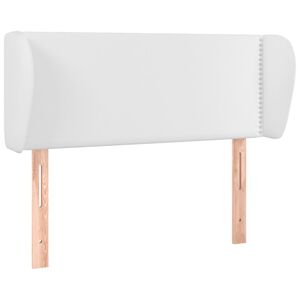 vidaXL Galvūgalis su auselėmis, baltos,103x23x78/88cm, dirbtinė oda