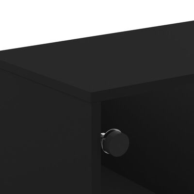 vidaXL TV spintelė su stiklinėmis durelėmis, juoda, 102x37x50cm