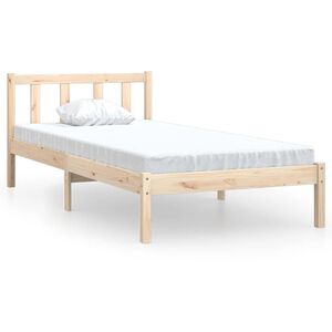 vidaXL Lovos rėmas, 75x190cm, pu&scaron;ies medienos masyvas, vienvietis