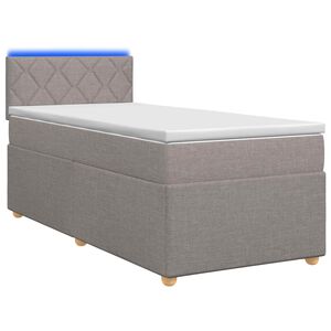 vidaXL Spyruoklinė lova su čiužiniu Taupe 80 x 200 cm Audinys