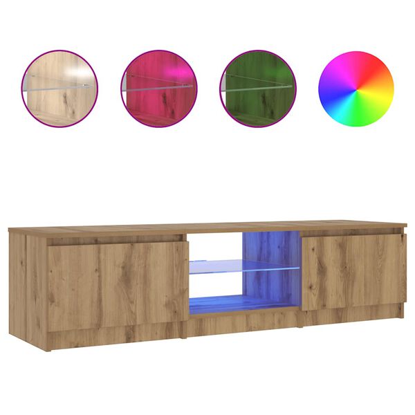 vidaXL televizoriaus spintelė su LED lemputėmis Artisan ąžuolas