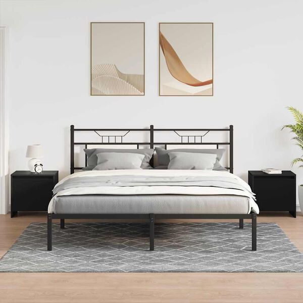 vidaXL Naktinės spintelės, 2vnt., juodos spalvos, 45x34x44,5cm, MDP