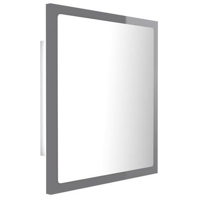 vidaXL Vonios LED veidrodis, pilkas, 40x8,5x37cm, akrilas, blizgus