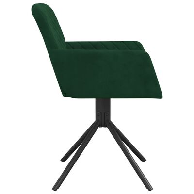 vidaXL Pasukamos valgomojo kėdės, 2vnt., tamsiai žalios, aksomas