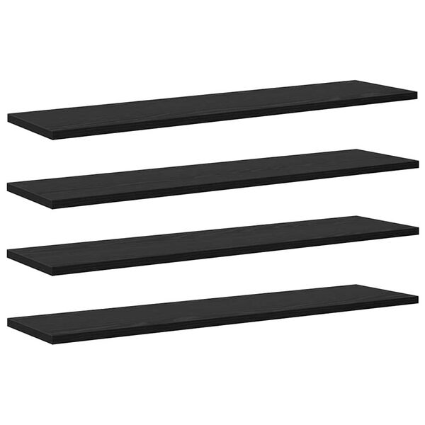 vidaXL Knygų lentyna 4 pcs Juodas 80 x 20 x 1,5 cm Apdirbta mediena