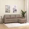 vidaXL Trivietė sofa su pakoja, kapučino spalvos, 180cm, dirbtinė oda