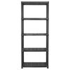 vidaXL Lentyna daiktams, 5 aukštų, juoda, 71x38x170cm, plastikas
