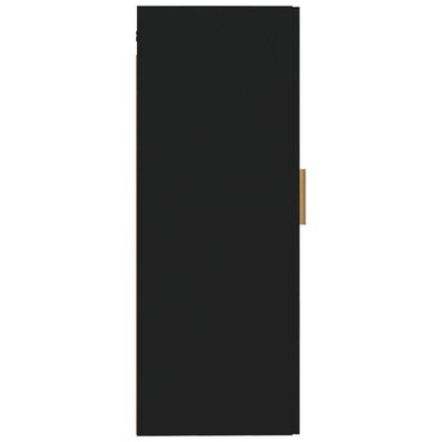 vidaXL Sieninė spintelė, juoda, 35x34x90cm, apdirbta mediena